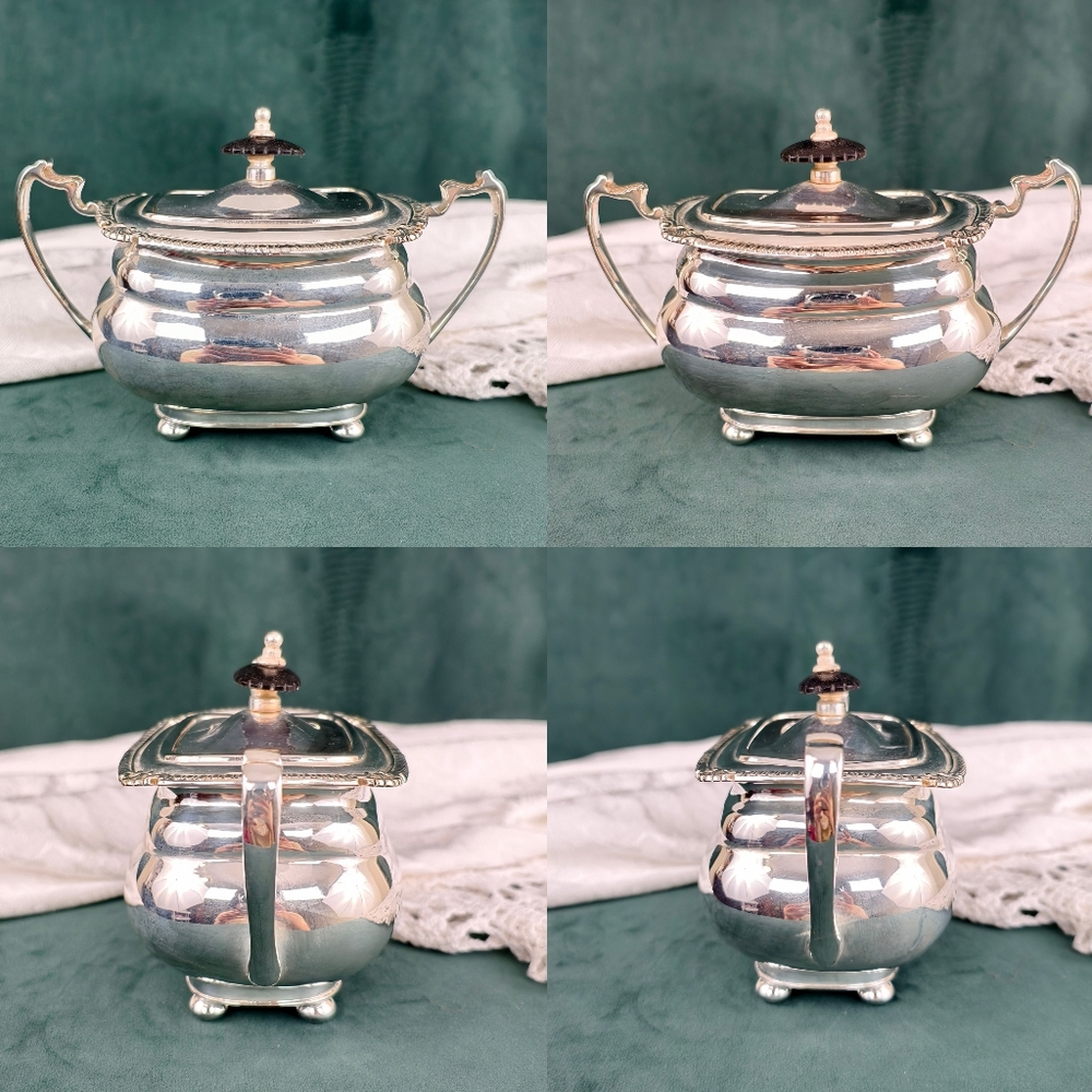 Vintage Rectangular Wallace Silver Plated Tea Set - Picture 9 of 10